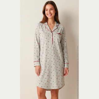 Camisa de noite de inverno 100% algodão mulher Little Unicorn RG103