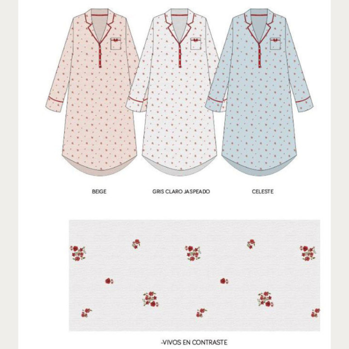 Camisa de noite de inverno algodão Little Unicorn RG103