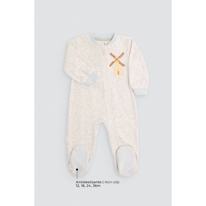 Pijama Macacão de Inverno Interlock para Bebé Ysabel Mora 25640