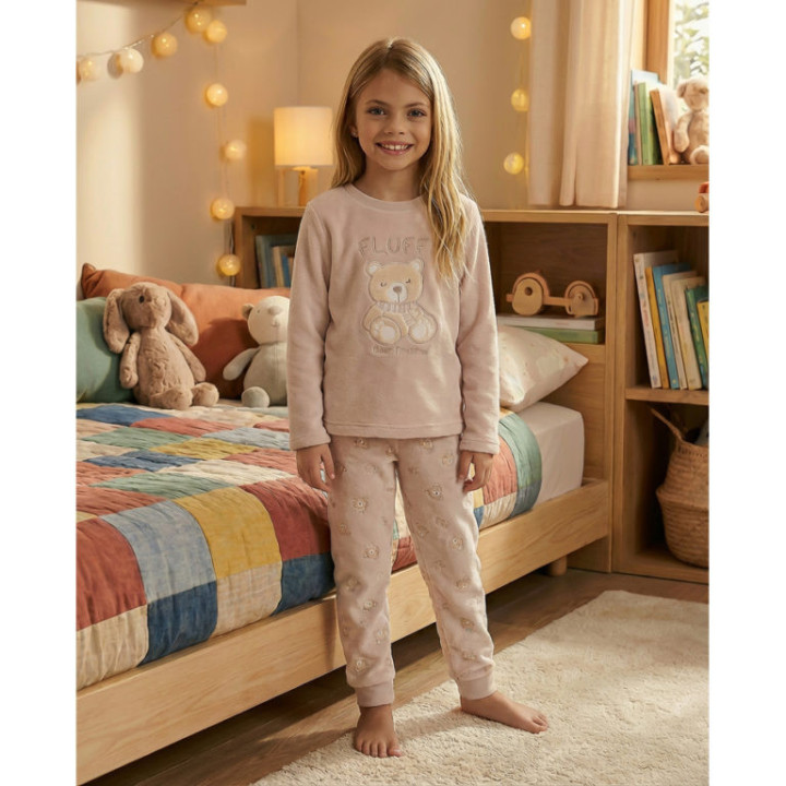 Pijama de Inverno para Menina em Veludo Waterlemon 8213