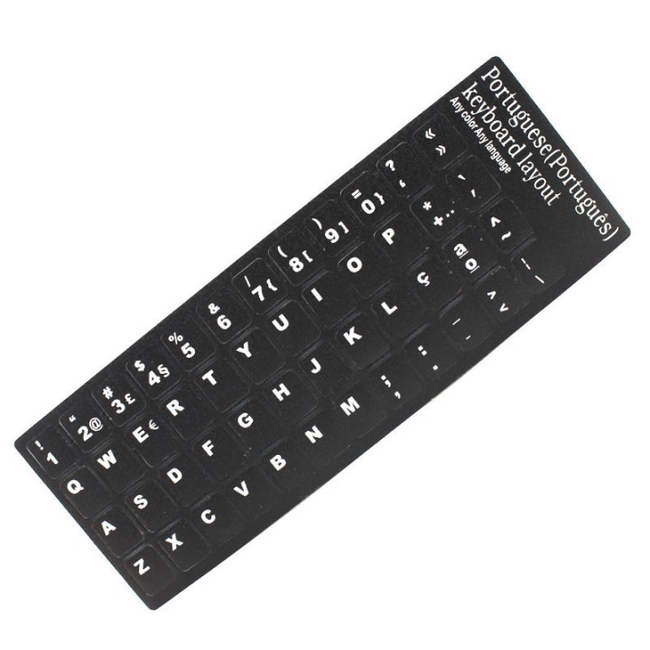 Autocolantes Teclado Português QWERTY Preto OEM