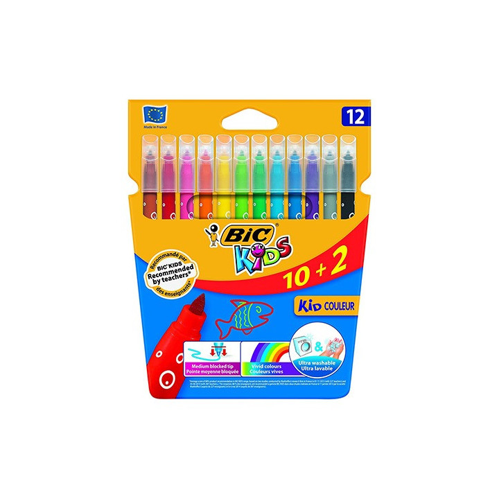 Marcadores BIC Kids Kid Couleur 12 Cores 920293/920294