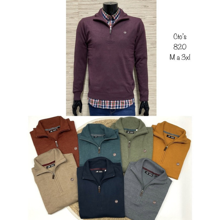 Camisola de gola com fecho para Homem M-XXL CTO - CAT-328900820