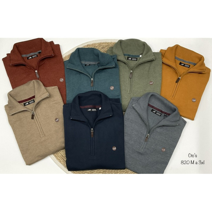 Camisola de gola com fecho para Homem M-XXL CTO - CAT-328900820