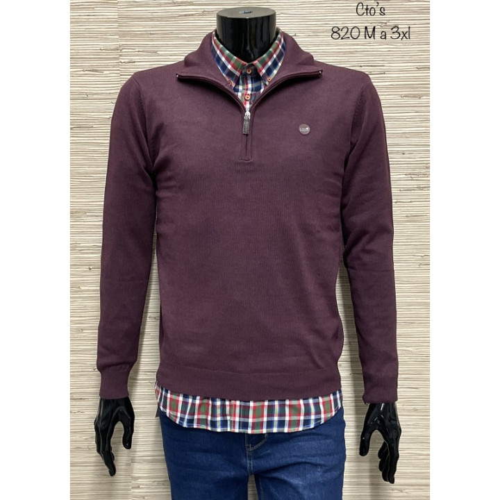 Camisola de gola com fecho para Homem M-XXL CTO - CAT-328900820