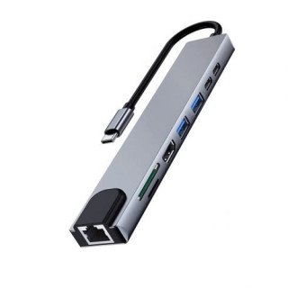 Ewent EW1146 Dock USB-C 8 em 1 | HDMI 4K + Rede + USB