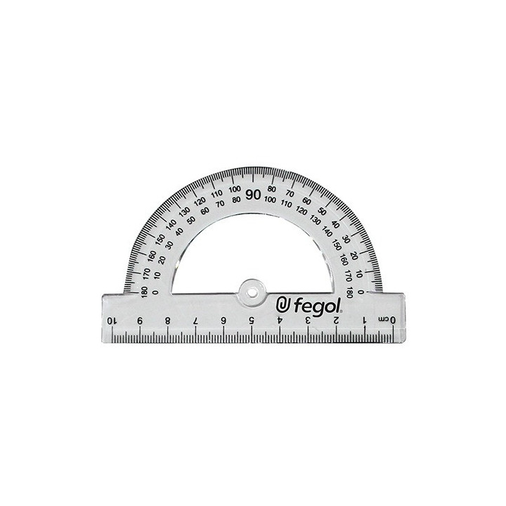 Fegol Transferidor 180º/10cm plástico cristal