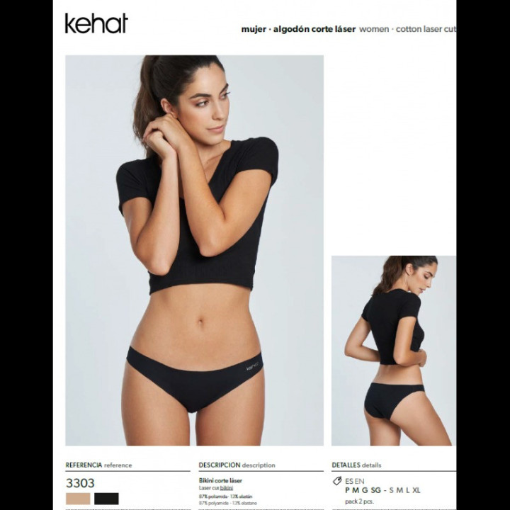 Kehat Cueca bikini corte laser mulher M-XL - Pack 2 unidades - CAT-217203303