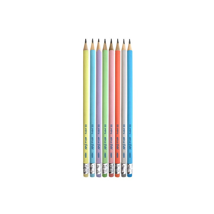 Lápis com Borracha Fegol Eco Pastel Nº2 HB | Corpo Triangular