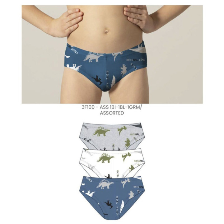 Slip menino Pack 3 unidades 2-14 anos Cotonella - COT-AB094