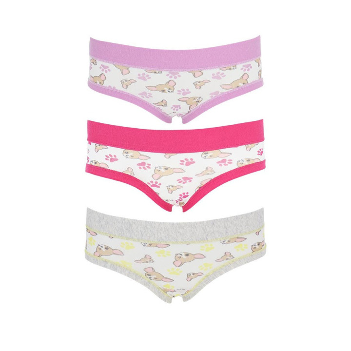 Cueca menina algodão Pack 3 2-14 anos Cotonella AB298