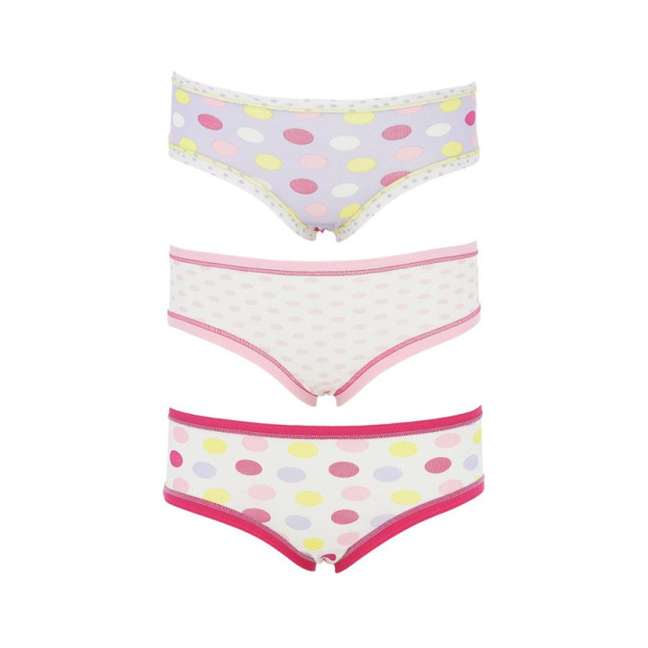 Cueca menina algodão Pack 3 unidades 2-12 anos Cotonella - COT-AB104