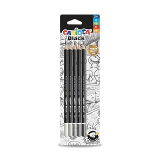 Lápis Grafite Carioca Black Pack 5 | 2H, H, HB, B e 2B