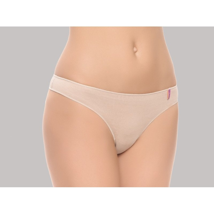Tanga de algodão com fundo liso Naiara Pack 6 NAI-770
