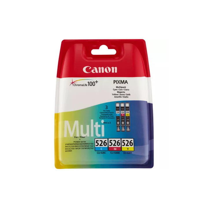 Pack 3 Tinteiros Canon CLI-526 C/M/Y Originais