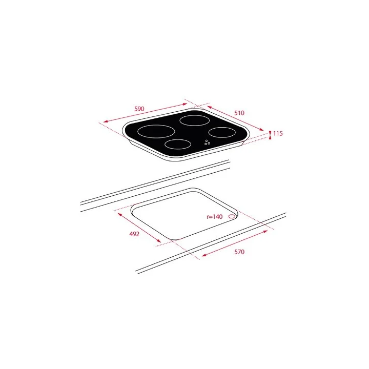 Placa Gás Butano Teka 60cm 4 Queimadores Vidro | Série ME